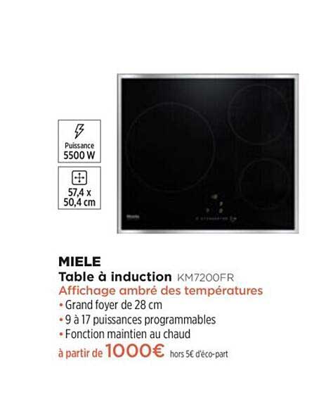 table à induction miele km7200fr