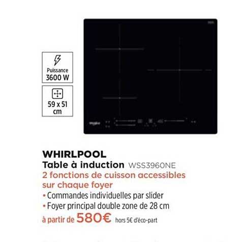 Table à Induction Whirlpool Wss3960ne