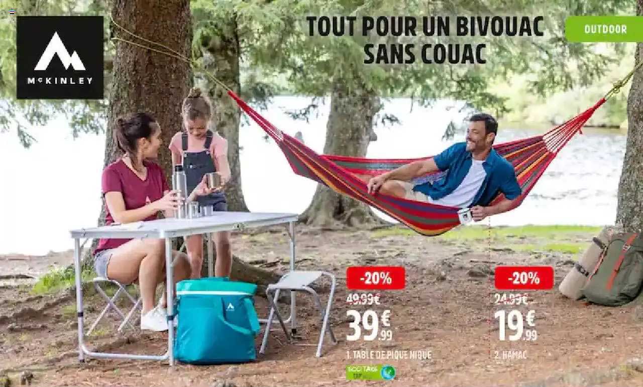 table de pique nique, hamac mc kinley