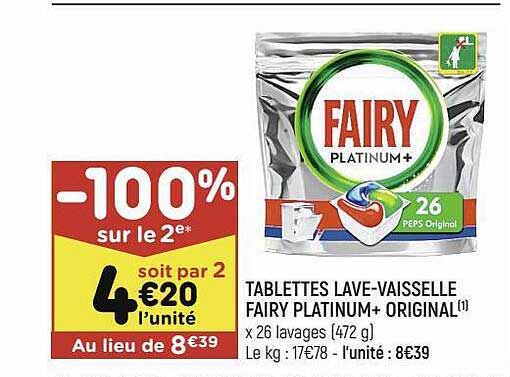 tablettes lave-vaisselle fairy platinum+ original