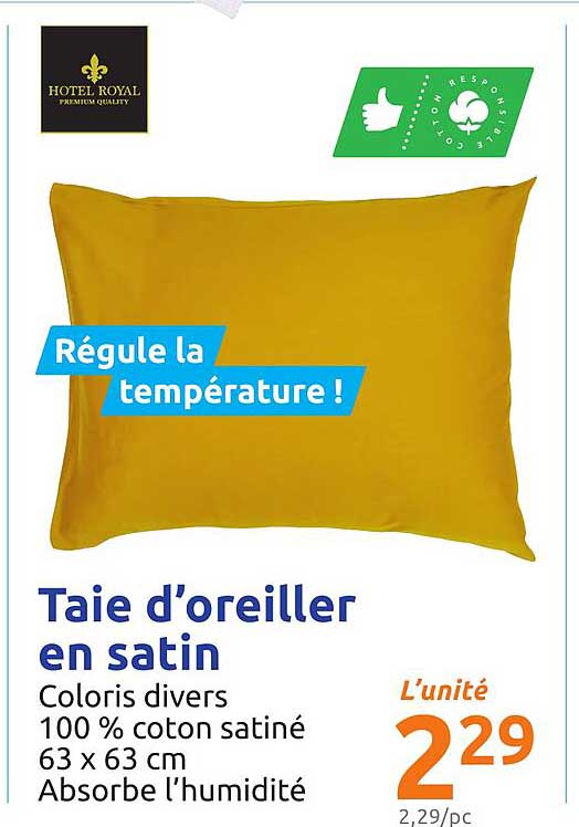 taie d'oreiller en satin
