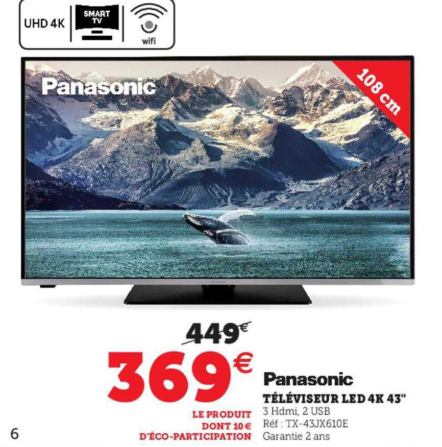 Téléviseur Led 4k 43" Panasonic