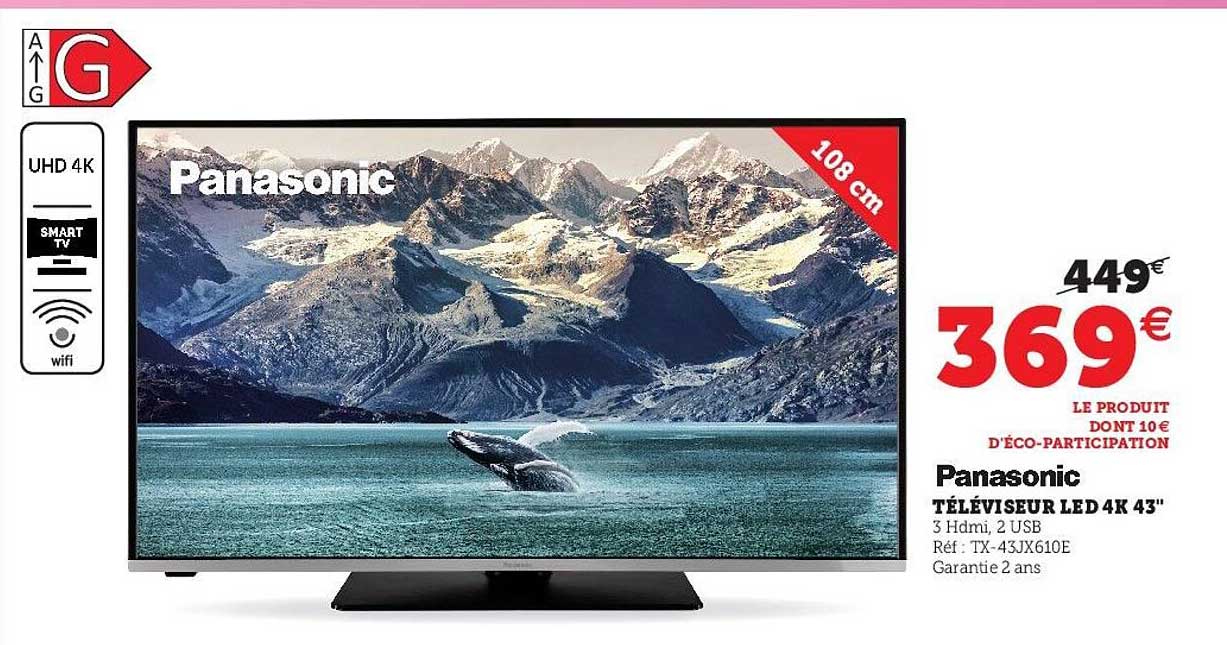 Téléviseur Led 4k 43" Panasonic
