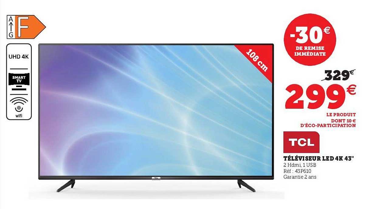 Téléviseur Led 4k 43" Tcl