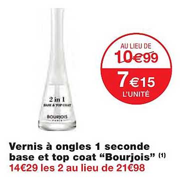 vernis à ongles 1 seconde base et top coat "bourjois"