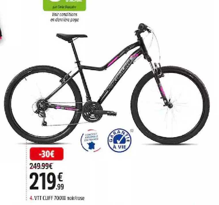 vtt cliff 700w noir-rose