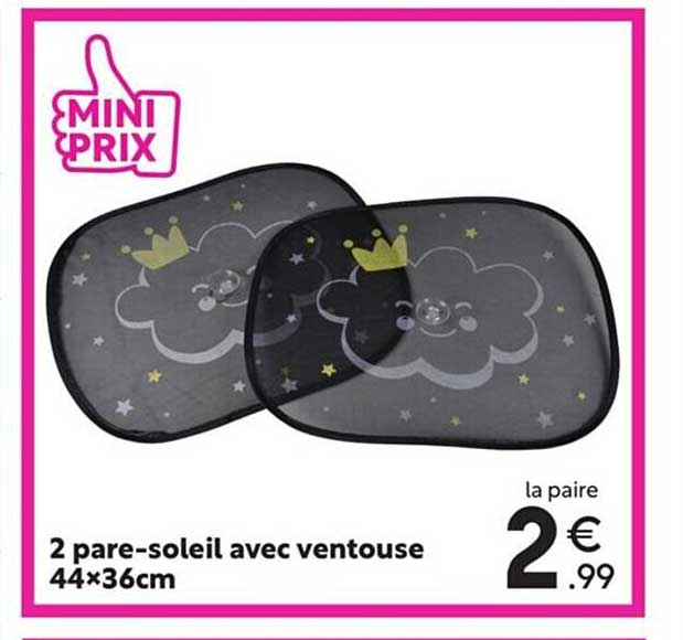 2 pare-soleil avec ventouse 44 x 36 cm