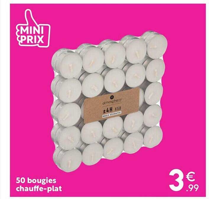 50 bougies chauffe-plat