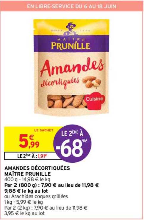 amandes décortiquées maître prunille