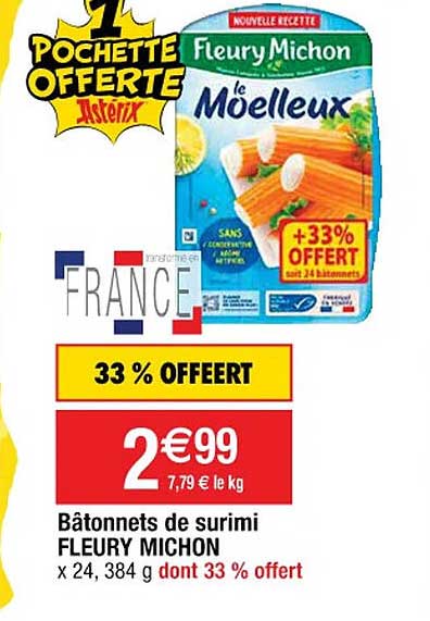 bâtonnets de surimi fleury michon