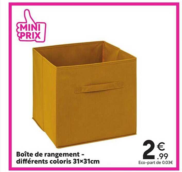 boîte de rangement - différents coloris 31 x 31 cm