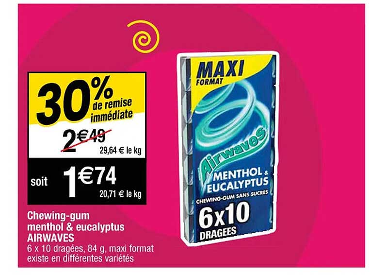 Chewing-gum Menthol & Eucalyptus Airwaves