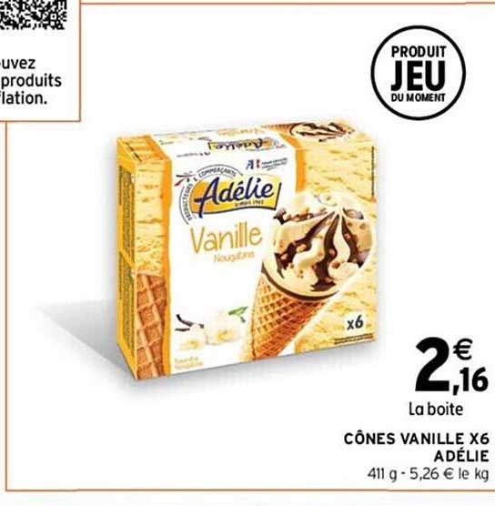 Cônes Vanille X 6 Adélie