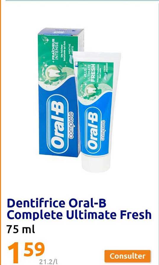 dentifrice oral-b complète ultimate fresh
