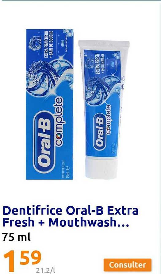 dentifrice oral-b extra fresh + mouthwash