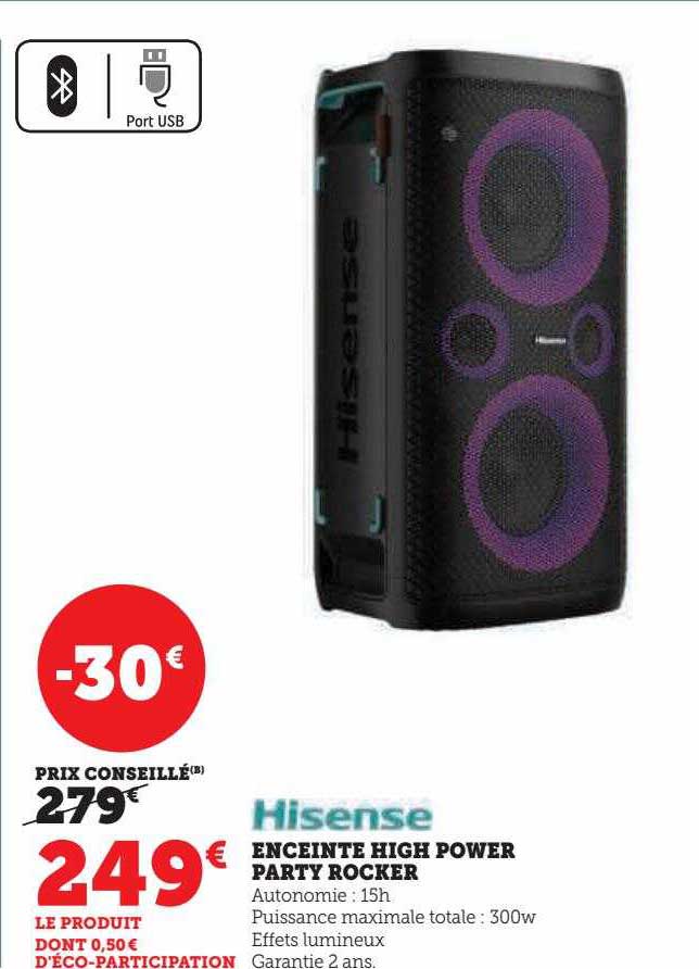 enceinte high power party rocker hisense