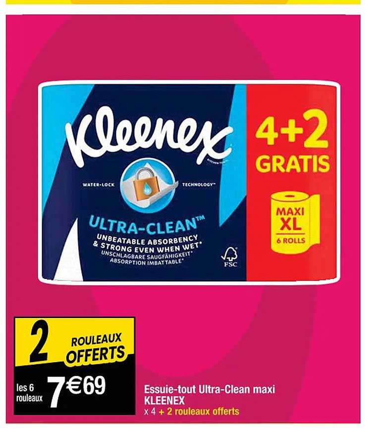 essuie-tout ultra-clean maxi kleenex