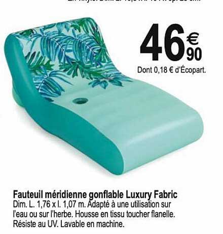fauteuil méridienne gonflable luxury fabric