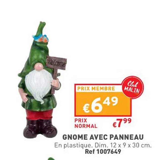 gnome avec panneau