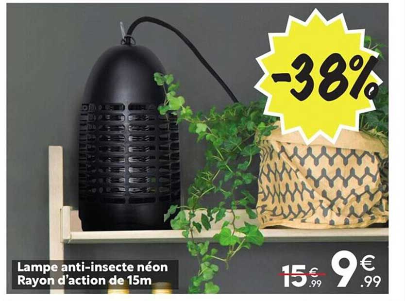 lampe anti-insecte néon rayon d'action de 15m