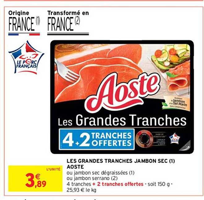 les grandes tranches jambon sec aoste