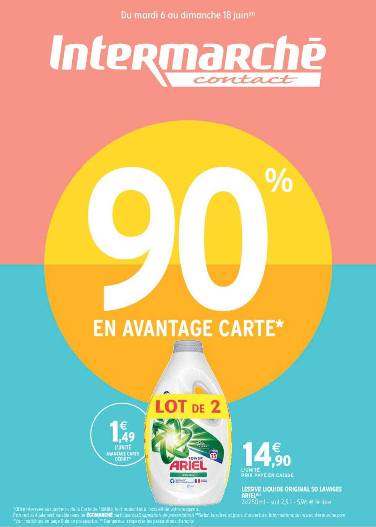 lessive liquide original 50 lavages ariel