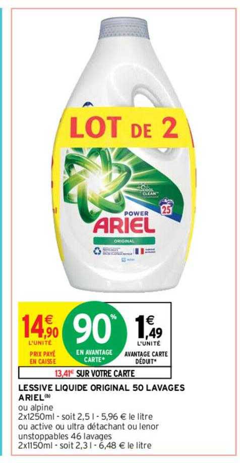 Lessive Liquide Original 50 Lavages Ariel