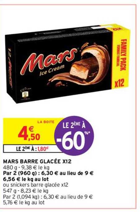 Mars Barre Glacée X 12