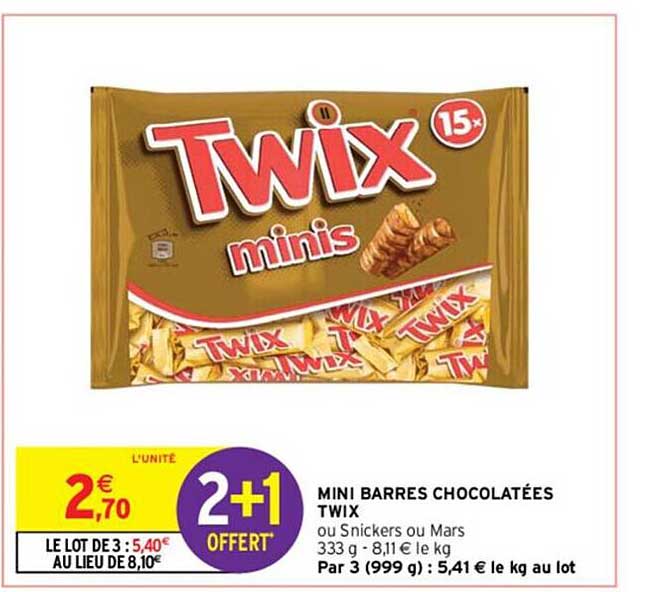 Mini Barres Chocolatées Twix