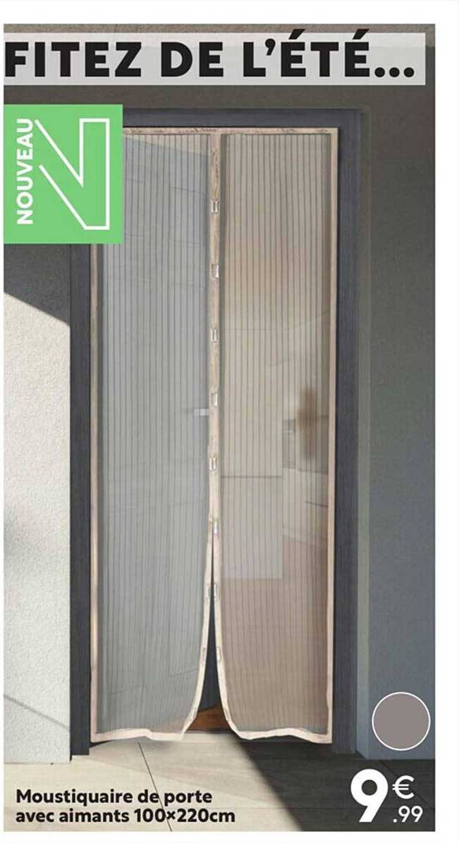 Moustiquaire De Porte Avec Aimants 100 X 220 Cm