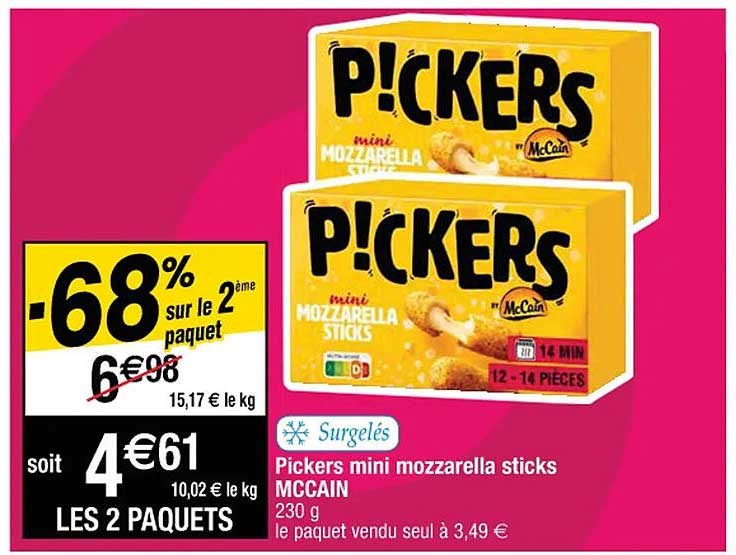 pickers mini mozzarella sticks mc cain