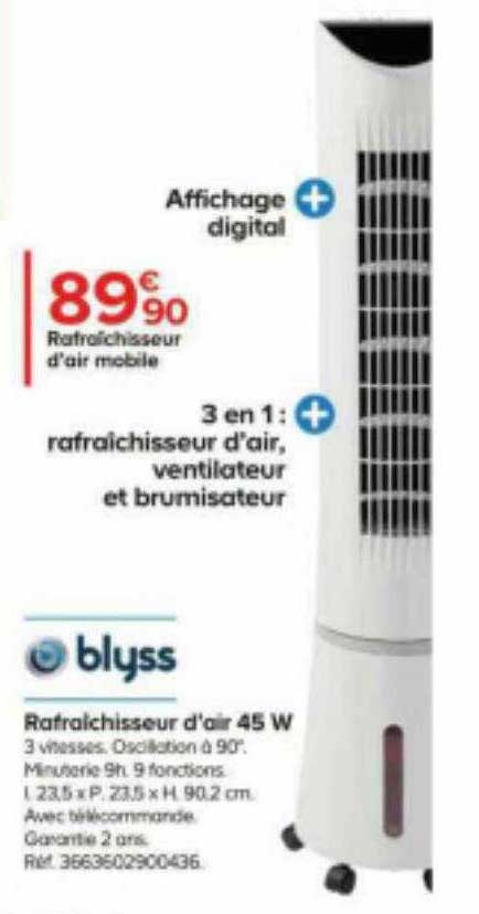 rafraîchisseur d'air 45w blyss