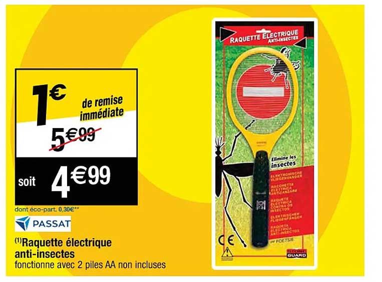 raquette électrique anti-insectes passat