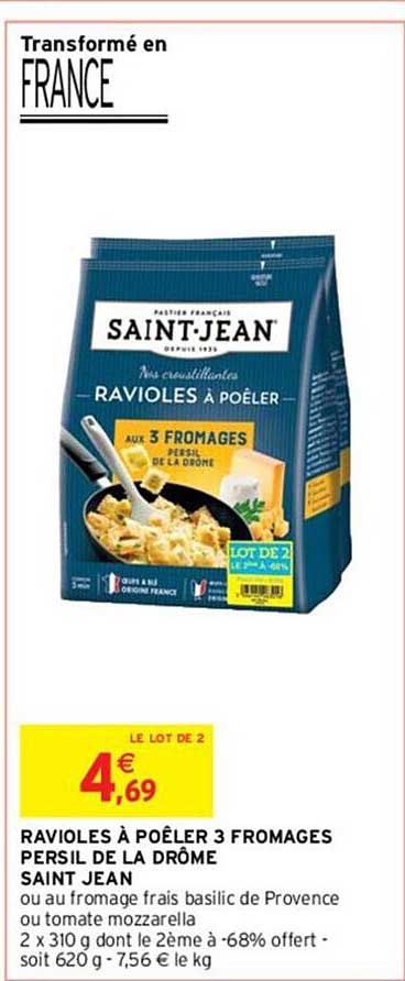 ravioles à poêler 3 fromages persil de la drôme saint jean