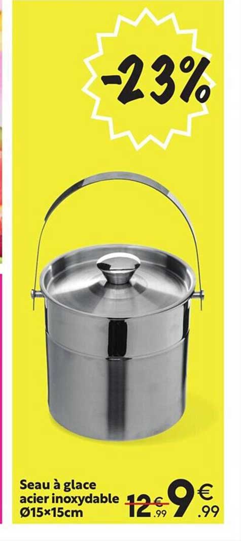 seau à glace acier inoxydable ø15 x 15 cm