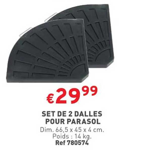 Set De 2 Dalles Pour Parasol
