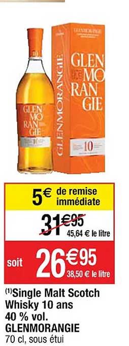 single malt scotch whisky 10 ans 40% vol. glenmorangie