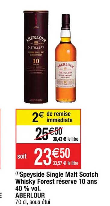 speyside single malt scotch whisky forest réserve 10 ans 40% vol. aberlour