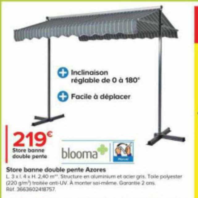 store banne double pente azores blooma