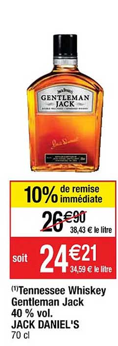 tennessee whiskey gentleman jack 40% vol. jack daniel's