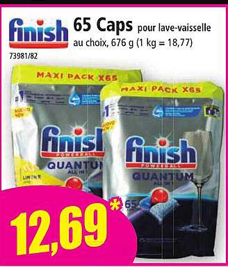 65 caps pour lave-vaisselle finish