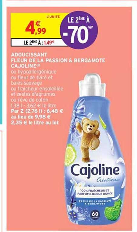 Adoucissant Fleur De La Passion & Bergamote Cajoline