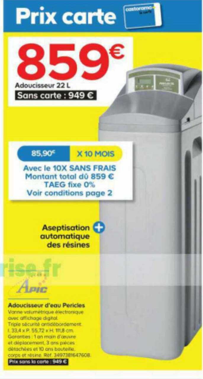 adoucisseur d'eau pericles 22l