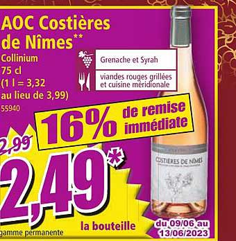 aoc costières de nîmes collinium