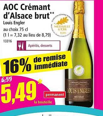 aoc crémant d'alsace brut louis engler