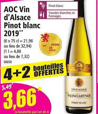 aoc vin d'alsace pinot blanc 2019