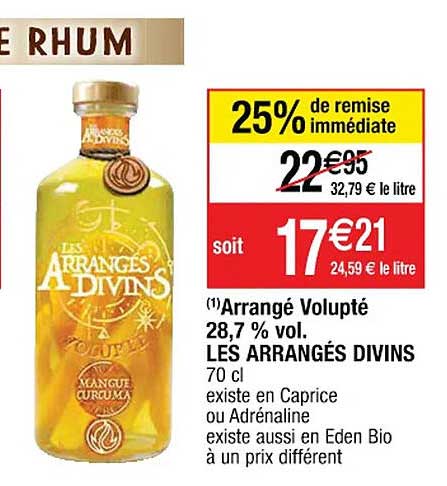 arrangé volupté 28,7% vol. les arrangés divins