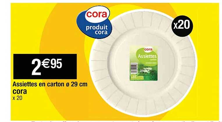 assiettes en carton ø29 cm cora