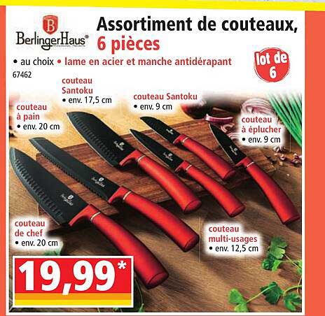 assortiment de couteaux, 6 pièces berlinger haus