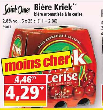 bière kriek bière aromatisée à la cerise saint-omer